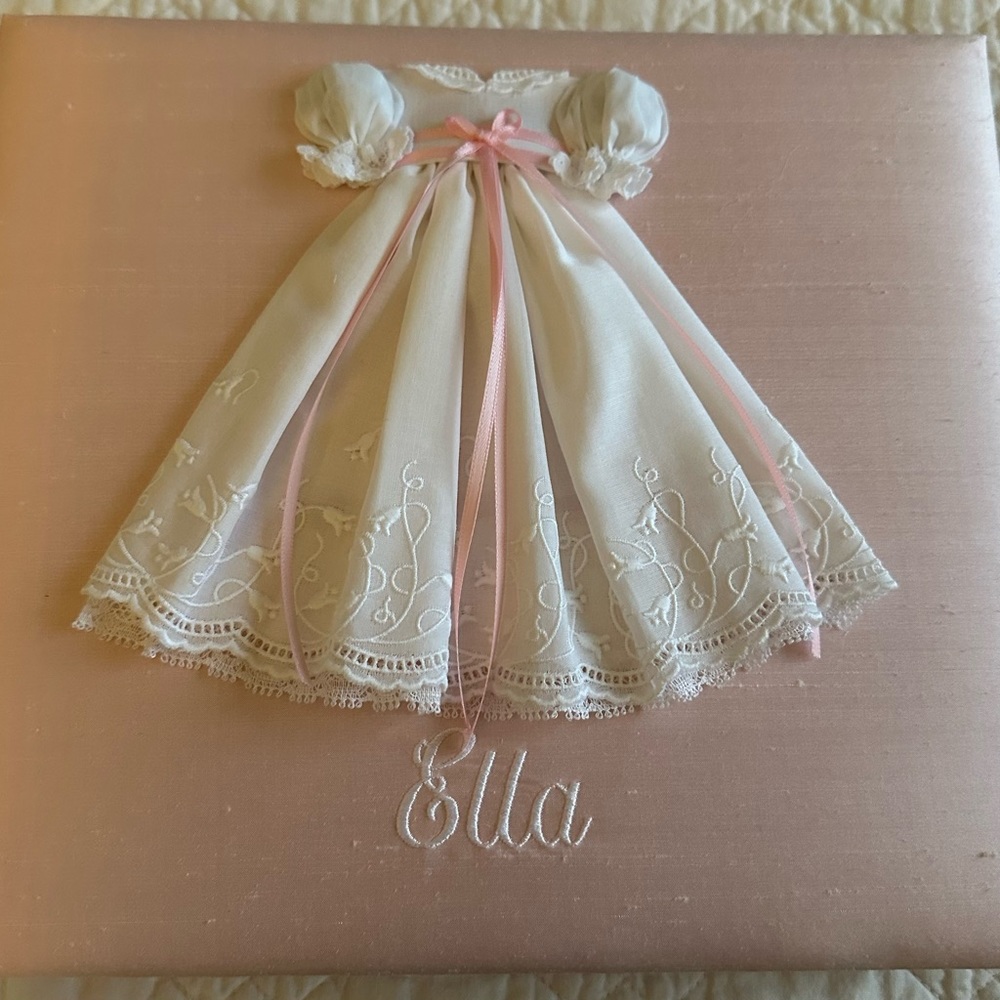 “Ella” name baby photo album, in original box never used